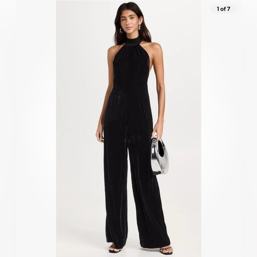 Staud Black Velvet Andreas Hakter Jumpsuit NWT size 8 retails for $450